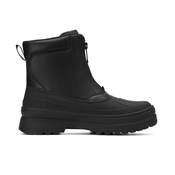 Men's Zip Up Snow Boots - BLACK - 2